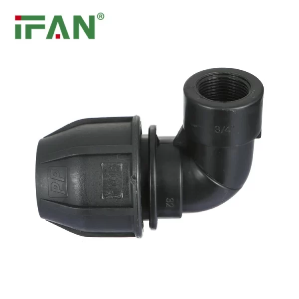 Gomito femmina e maschio nero in HDPE