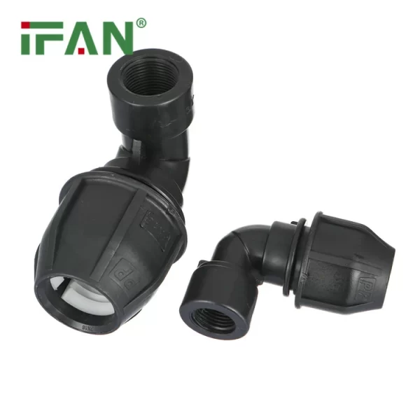Gomito femmina e maschio nero in HDPE
