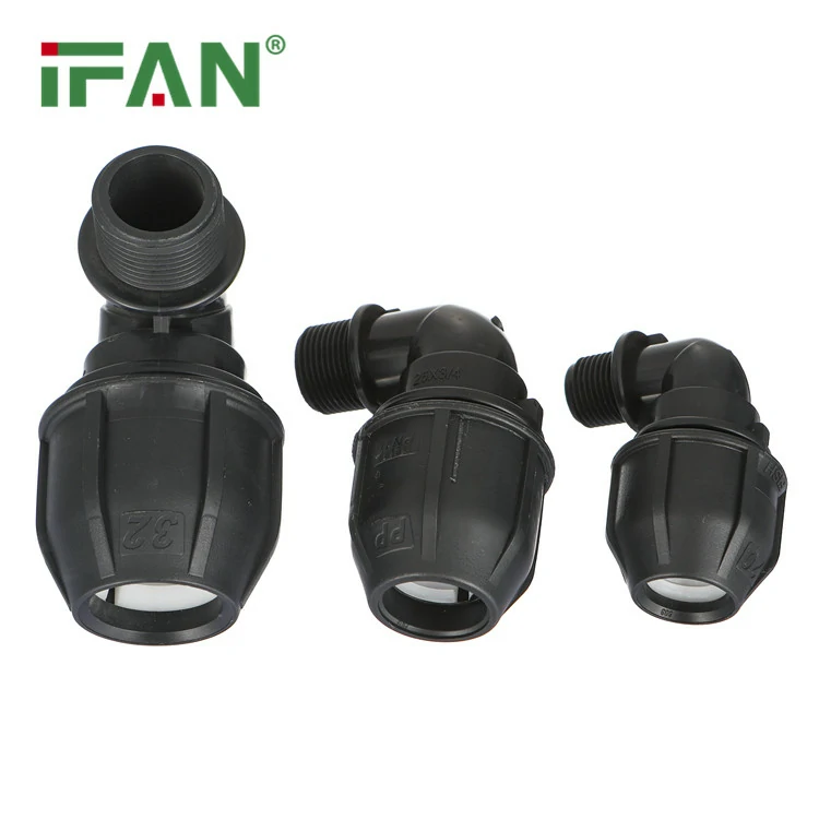 Gomito femmina e maschio nero in HDPE