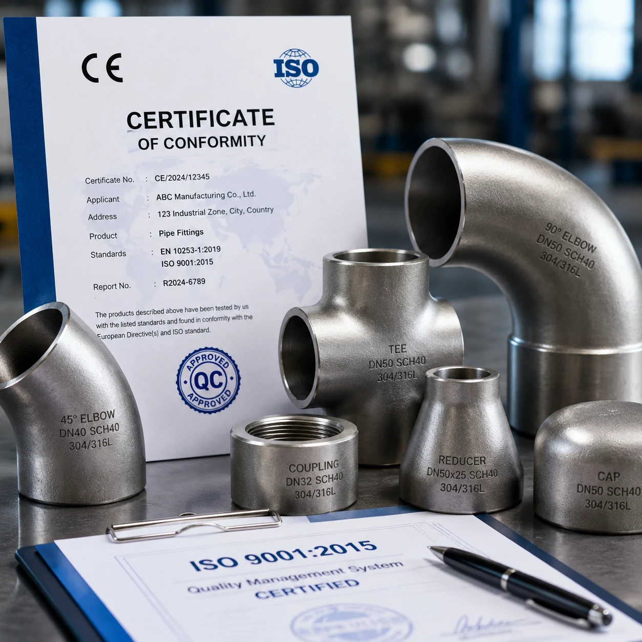 Immagine in evidenza per Certificazione CE e ISO per raccordi per tubazioni